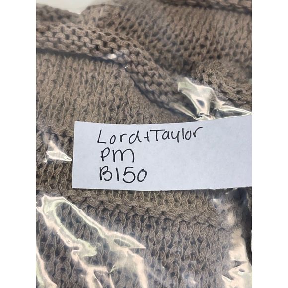 Lord & Taylor Sweater Women Size Medium Petite‎ Brown Camel Loose Knit Roll Neck - Picture 12 of 12